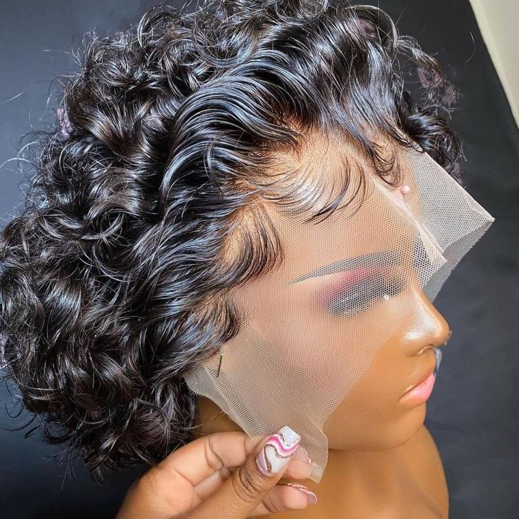 Human Hair Lace Wig Short Headband